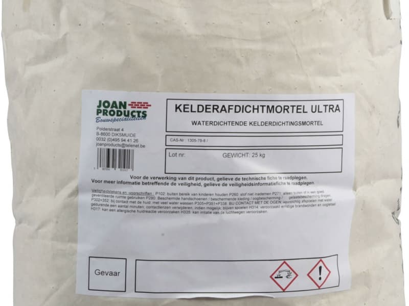 KELDER AFDICHTMORTEL ULTRA Kelderdichtingsproducten - Joan Products