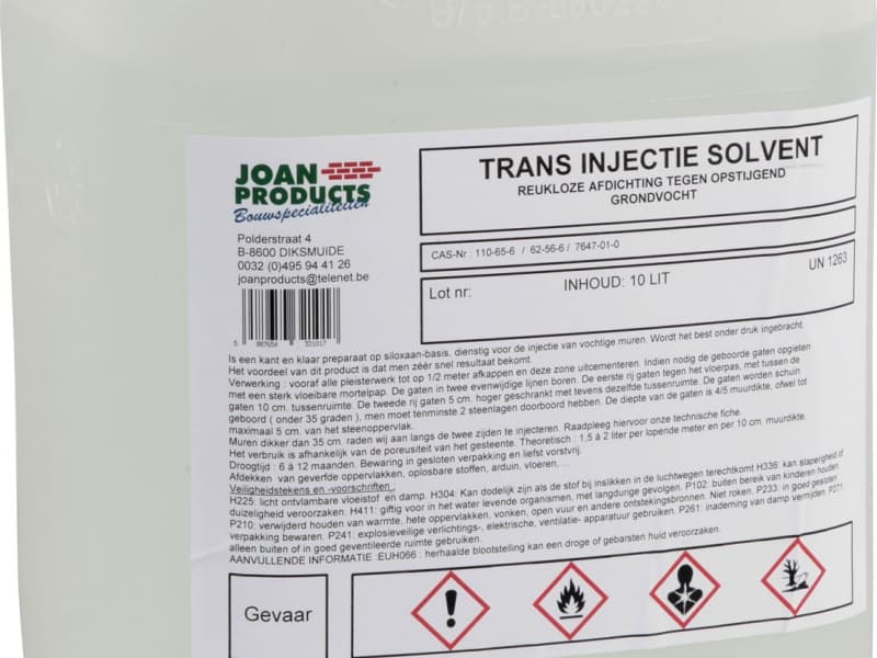 TRANS INJECTIE SOLVENT Injectieproducten - Joan Products